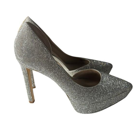 Gianni Bini Rhinestone Pumps Silver Size 8.5 - Picture 2 of 5